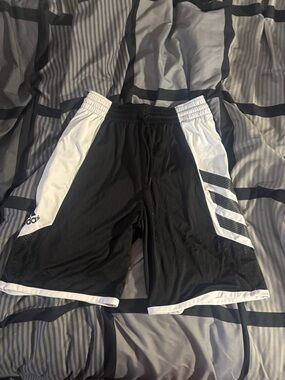 adidas Black and White Athletic Basketball Shorts